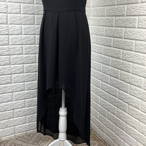MANGO Hi Low Black Chiffon Dress Sz Small - Picture 5 of 14